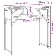 Greatstore Konzolový stolek s policí hnědý dub 75 x 30 x 75 cm kompozit