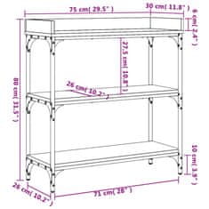 Vidaxl Konzolový stolek s policemi dub sonoma 75 x 30 x 80 cm