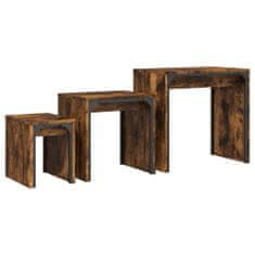 Vidaxl Hnízdové konferenční stolky 3 ks kouřový dub kompozitní dřevo