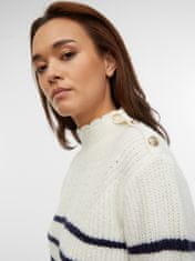 Orsay Krémový dámsky pruhovaný sveter XS