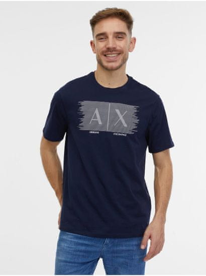 Armani Exchange Tmavě modré pánské tričko Armani Exchange