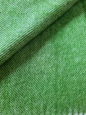 Inny Vlněná deka s třásněmi 150x200 DIAGONAL Novozélandská vlna zelená