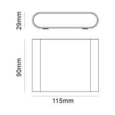 ACA ACA Lighting LED SMD venkovní nástěnné svítidlo 7W 310LM 60d 230V AC 3.000K tmavá šedá CRI80 IP54 30.000hod LG2631G