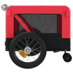 Vidaxl Vozík za kolo pro psa červený a černý oxfordská tkanina/železo