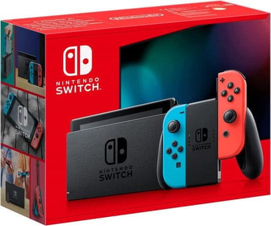 přenosná herní konzole Nintendo Switch model roku 2022 NH0062 dotykový displej 6,2 palců JoyCon ovladače stylový design provedení USB-C lokální hra více hráčů multiplayer