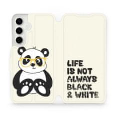 Mobiwear Knížkové flip pouzdro - Samsung Galaxy S24 Plus - M041S Panda - life is not