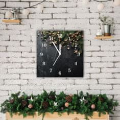 tulup.cz Skleněné hodiny Náměstí Christmas Tree Christmas Star Ornaments 30x30 cm Bílé tipy