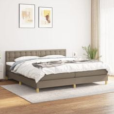 Vidaxl Box spring postel s matrací taupe 200x200 cm textil