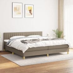 Vidaxl Box spring postel s matrací taupe 200x200 cm textil