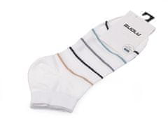 Kraftika 1pár bílá proužky pánské / chlapecké bavlněné ponožky
