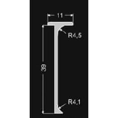 Veneti Spojovací lišta rohová UNIT 4 - 60 cm, stříbrná