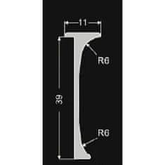 Veneti Spojovací lišta rohová UNIT 1 - 60 cm, stříbrná