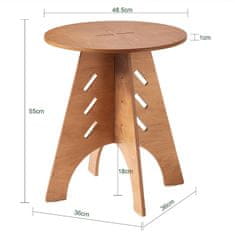 SoBuy SoBuy HFBT01-BR Odkládací stolek Konferenční stolek Kulatý stolek Noční stolek Rozkládací stolek Hnědý V55 x Ø46,5cm