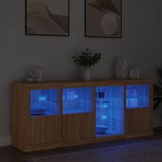 Greatstore Příborník s LED osvětlením dub sonoma 164 x 37 x 67 cm