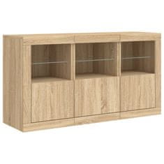 Greatstore Příborník s LED osvětlením dub sonoma 123 x 37 x 67 cm