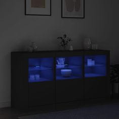 Greatstore Příborník s LED osvětlením černý 123 x 37 x 67 cm