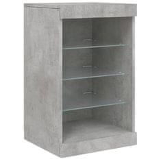 Greatstore Příborník s LED osvětlením betonově šedý 41 x 37 x 67 cm