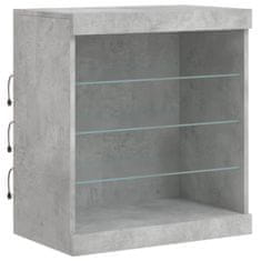 Greatstore Příborník s LED osvětlením betonově šedý 60,5 x 37 x 67 cm