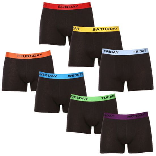 Nedeto 7PACK pánské boxerky černé (7NB001-week)