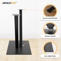 MetaloPro V-Design kovová černá stolní noha, centrální stolová podnož, pro až 150 kg těžké stolové desky, jídelní stůl stolek konferenční stolek obývací stolek, průmyslový moderní obývací pokoj