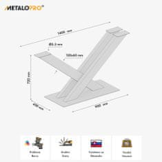 MetaloPro MetaloPro X-Design kovová černá stolní noha, centrální stolová podnož, pro až 150 kg těžké stolové desky, jídelní stůl stolek konferenční stolek obývací stolek, průmyslový moderní obývací pokoj