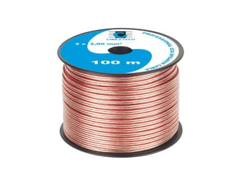 Cabletech Reproduktorový kabel CCA 2,0 mm (100 m role), růžový KAB0359