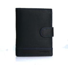 Bellugio Pánská kožená peněženka Timotej černá/modra