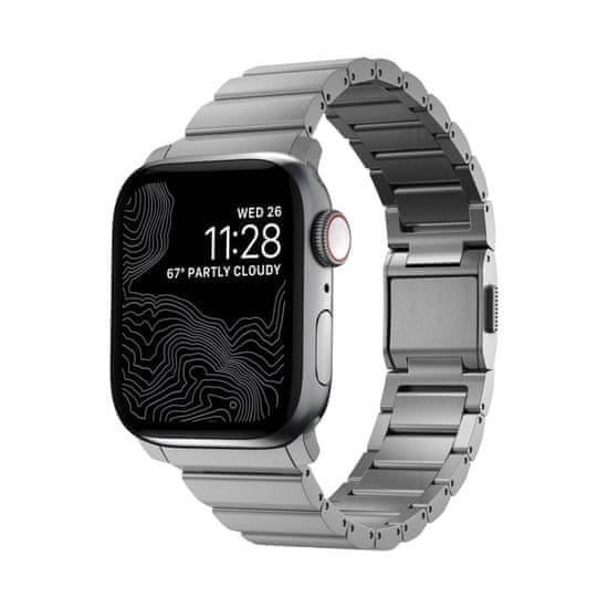 Nomad Titanium Band - Titanový náramek pro Apple Watch 45 / 49 mm, stříbrný