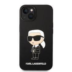 Karl Lagerfeld  Liquid Silicone Ikonik NFT Zadní Kryt pro iPhone 15 Black