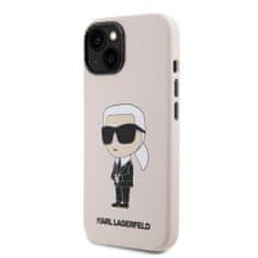 Karl Lagerfeld  Liquid Silicone Ikonik NFT Zadní Kryt pro iPhone 15 Pink