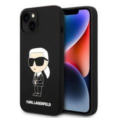 Karl Lagerfeld  Liquid Silicone Ikonik NFT Zadní Kryt pro iPhone 15 Black