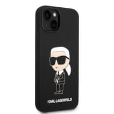 Karl Lagerfeld  Liquid Silicone Ikonik NFT Zadní Kryt pro iPhone 15 Black