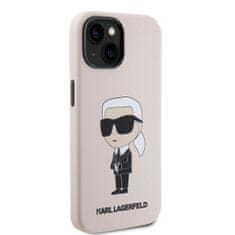 Karl Lagerfeld  Liquid Silicone Ikonik NFT Zadní Kryt pro iPhone 15 Pink