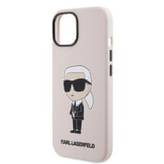 Karl Lagerfeld  Liquid Silicone Ikonik NFT Zadní Kryt pro iPhone 15 Pink