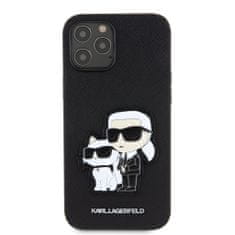 Karl Lagerfeld Zadní kryt PU Saffiano Karl and Choupette NFT na iPhone 12 Pro Max černý