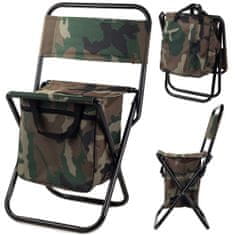 Verk 01665 Kempingová skládací židle s brašnou 2v1 maskáč