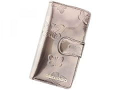 Gregorio Krásná elegantní kožená peněženka s motýlky Linda, béžová