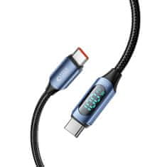 Tech-protect Ultraboost LED kabel USB-C / USB-C PD 100W 5A 1m, modrý