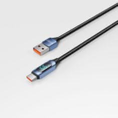 Tech-protect Ultraboost LED kabel USB / USB-C 66W 6A 1m, modrý