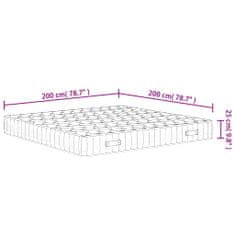 Vidaxl Taštičková pružinová matrace středně tvrdá 200 x 200 cm