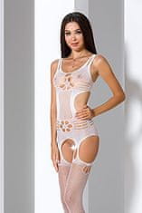 Passion Passion BS066 bílý sexy vzorovaný bodystocking