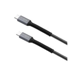 FIXED Nabíjecí a datový odolný kabel FIXED Armor s konektory USB-C/USB-C a podporou PD, 1.2 m, USB 2.0, 240W, šedý