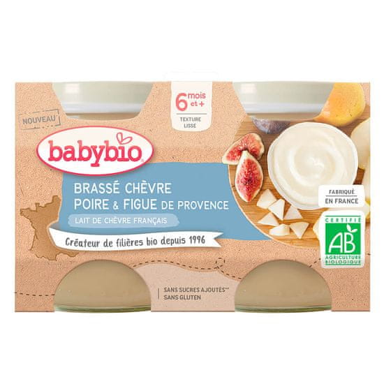 Babybio svačinka z kozího bio mléka hruška fík 2 x 130 g