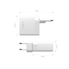 FIXED 65W 2x USB-C nabíjecí adaptér, bílý