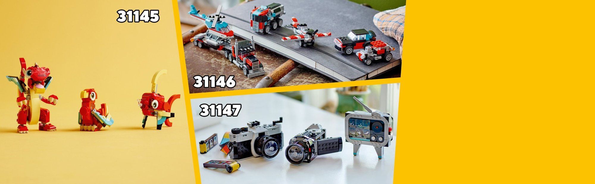 LEGO Creator 31146 Náklaďák s plochou korbou a helikoptéra