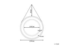 Beliani Kulaté nástěnné ratanové zrcadlo 70 cm přírodní CAMBRAI