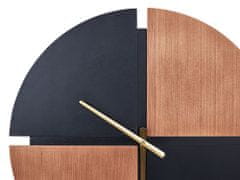 Beliani Nástěnné hodiny 60 cm světlé dřevo/černé ARAMON