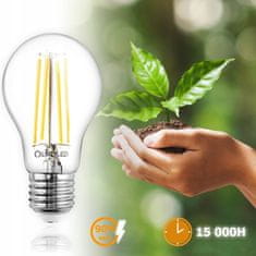 LUMILED 6x LED žárovka E27 A60 8W = 75W 1055lm 4000K Neutrálni bílá 360° Filament