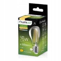 LUMILED 6x LED žárovka E27 A60 8W = 75W 1055lm 3000K Teplá bílá 360° Filament