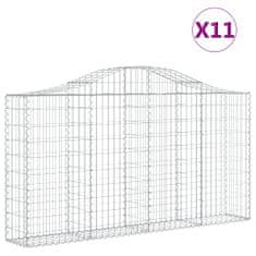 Vidaxl Klenuté gabionové koše 11ks 200x30x100/120cm pozinkované železo